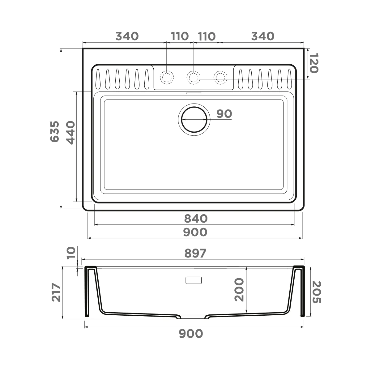 Мойка для кухни Omoikiri Kinokawa 90 — gb