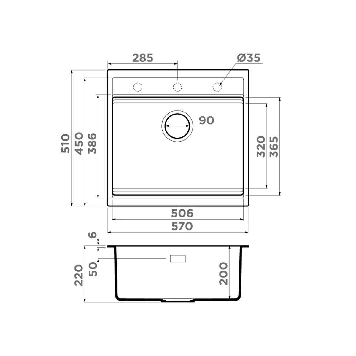 Мойка для кухни Omoikiri Kitagawa 57 — wh