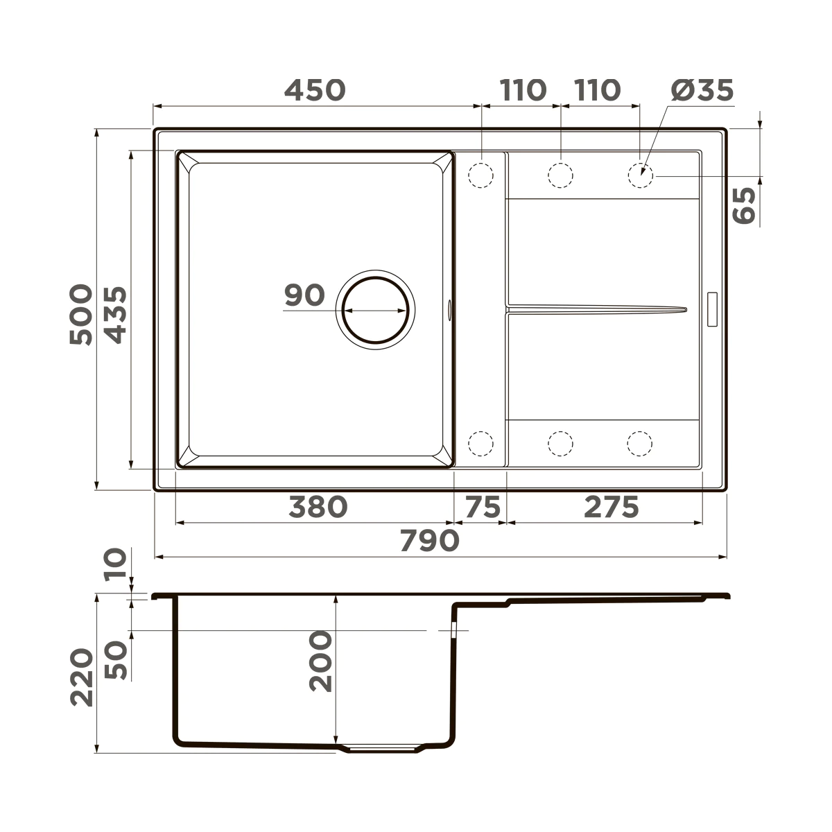 Мойка для кухни Omoikiri Sumi 79 — wh