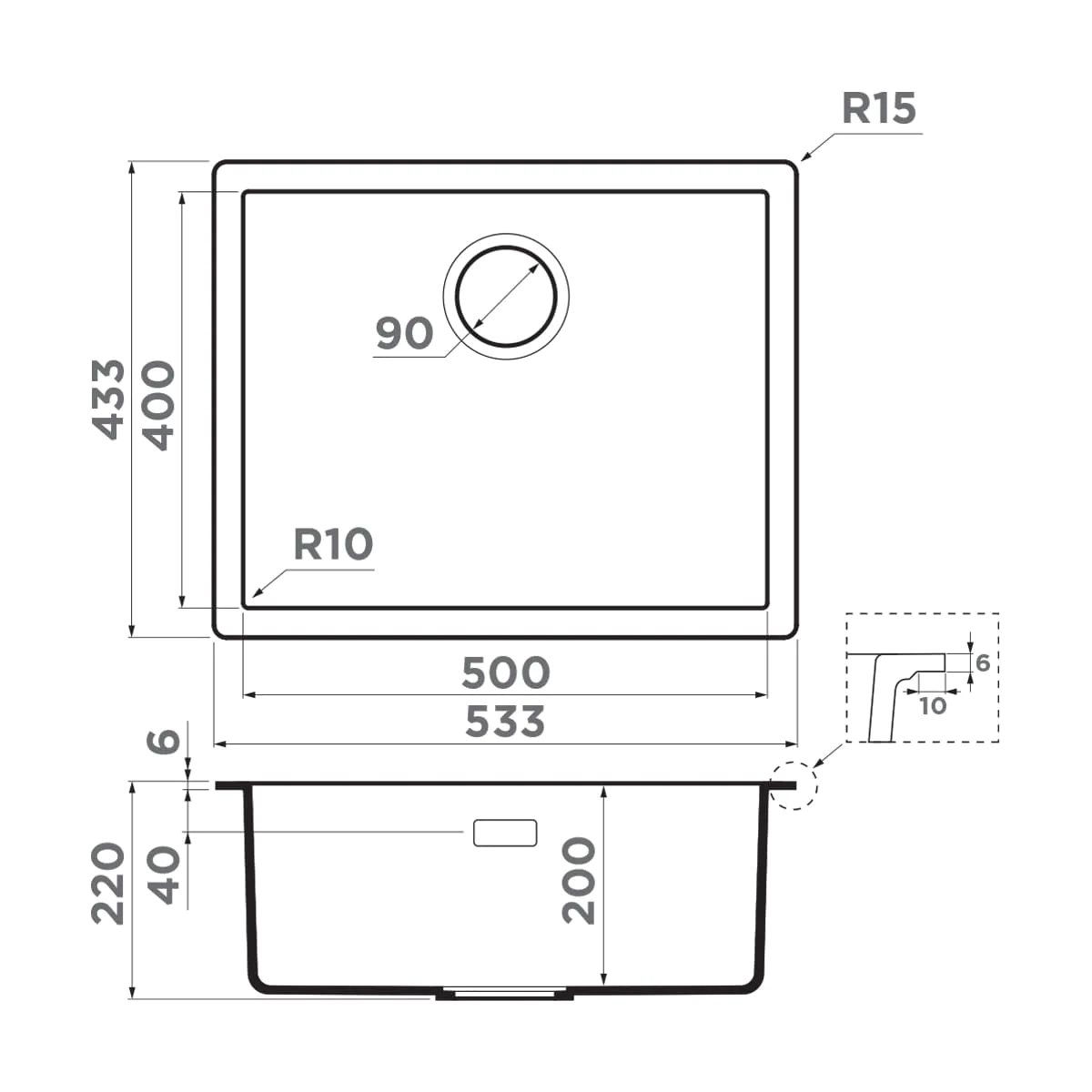 Мойка для кухни Omoikiri Yamakawa 55-Integra — gr