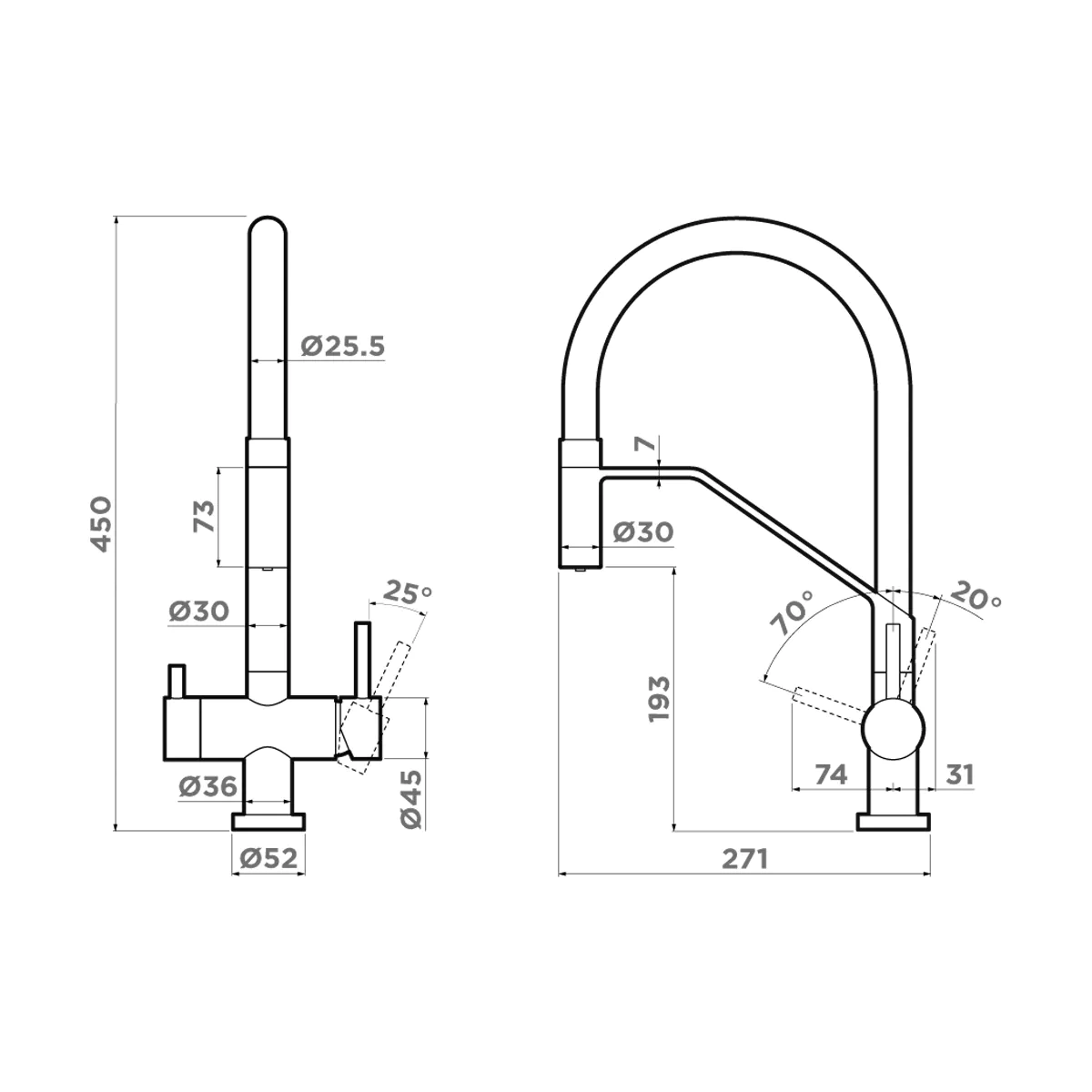 Смеситель для кухни Omoikiri Akeno — gb