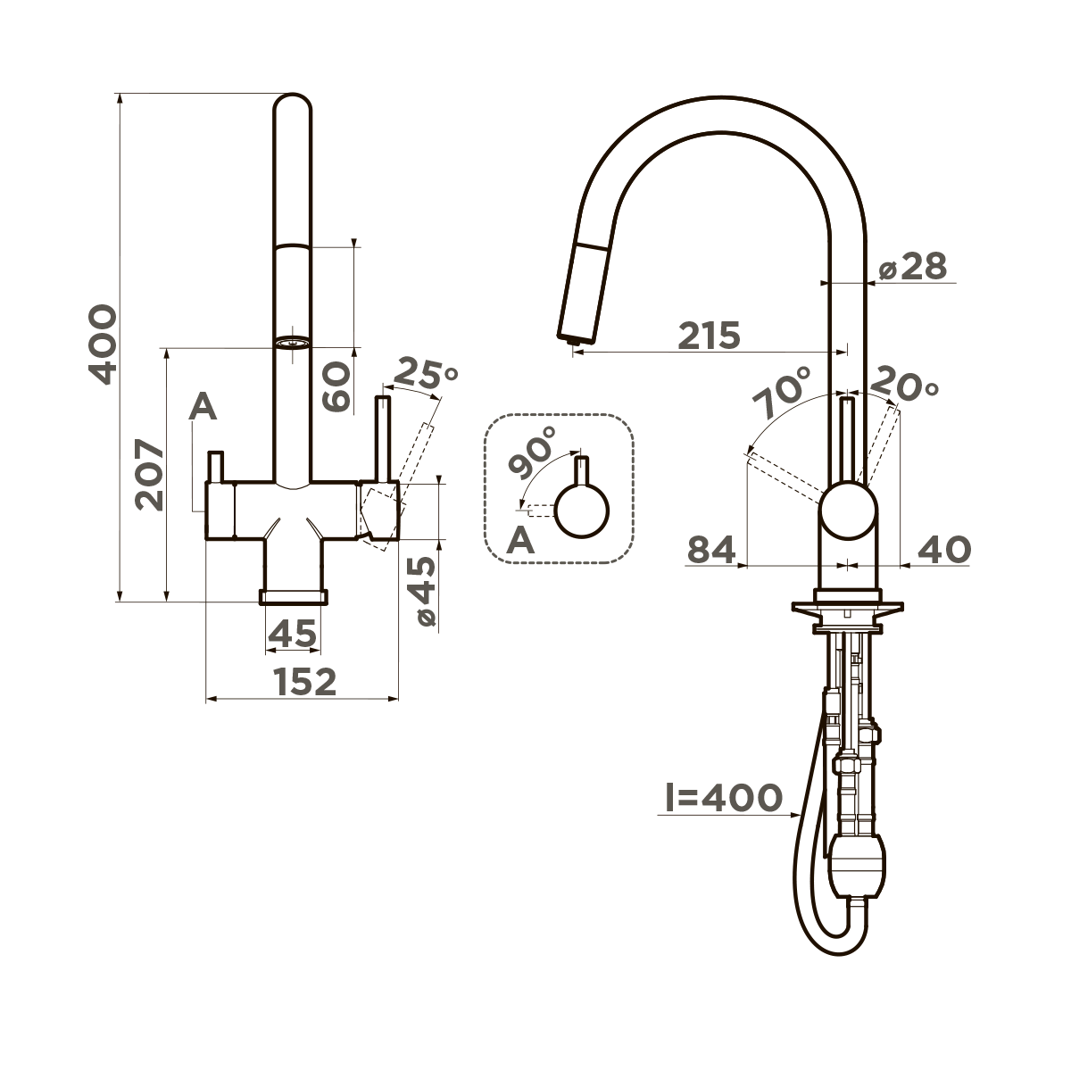 Смеситель для кухни Omoikiri Akita-S — c