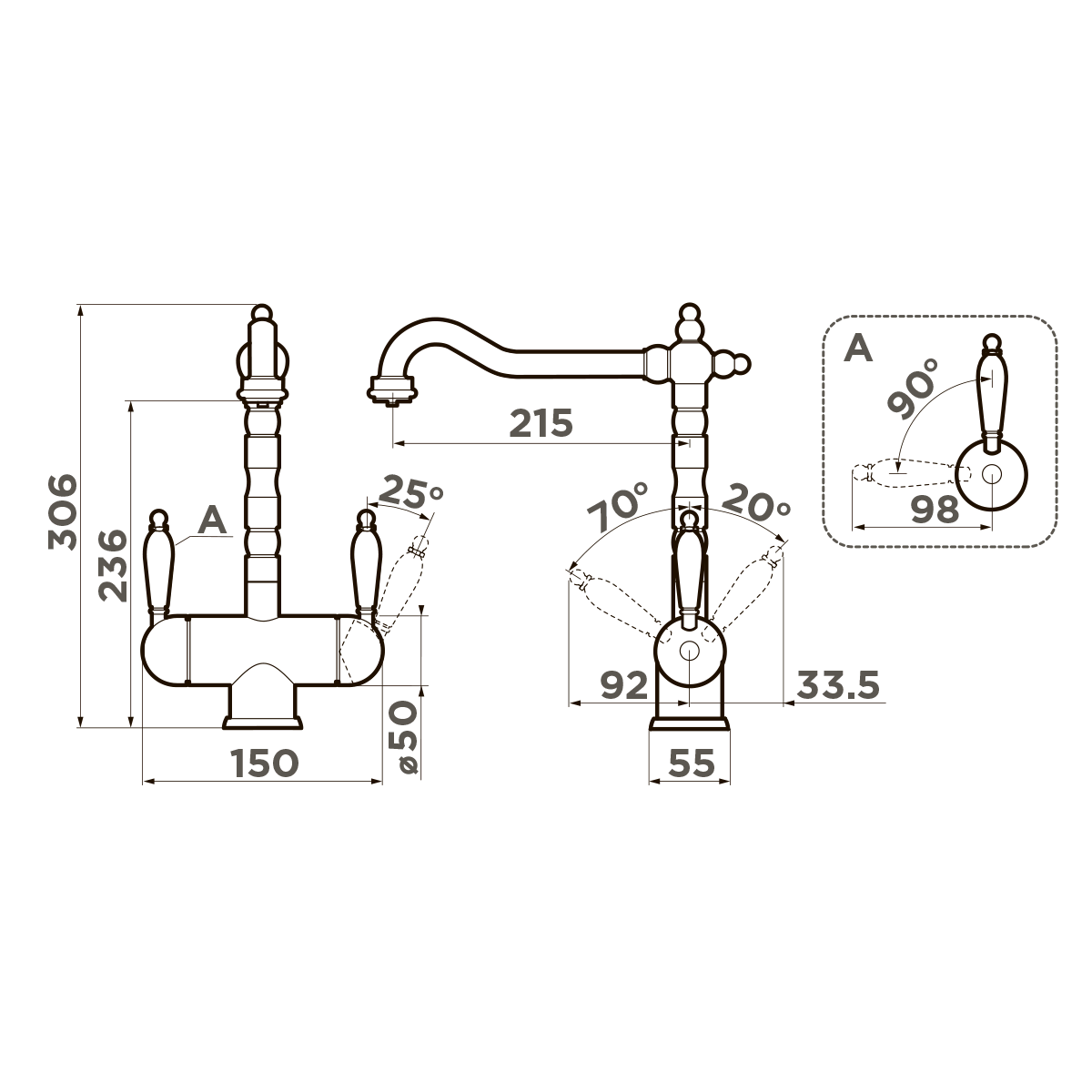 Смеситель для кухни Omoikiri Amagasaki — si