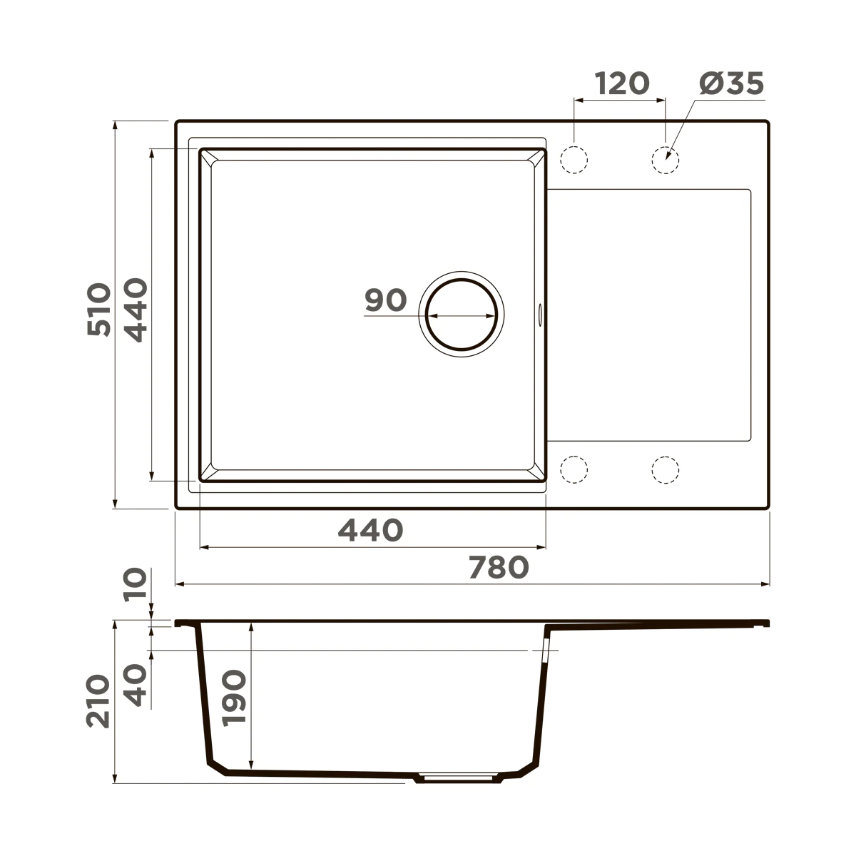 Мойка для кухни Omoikiri Daisen 78-LB — bl