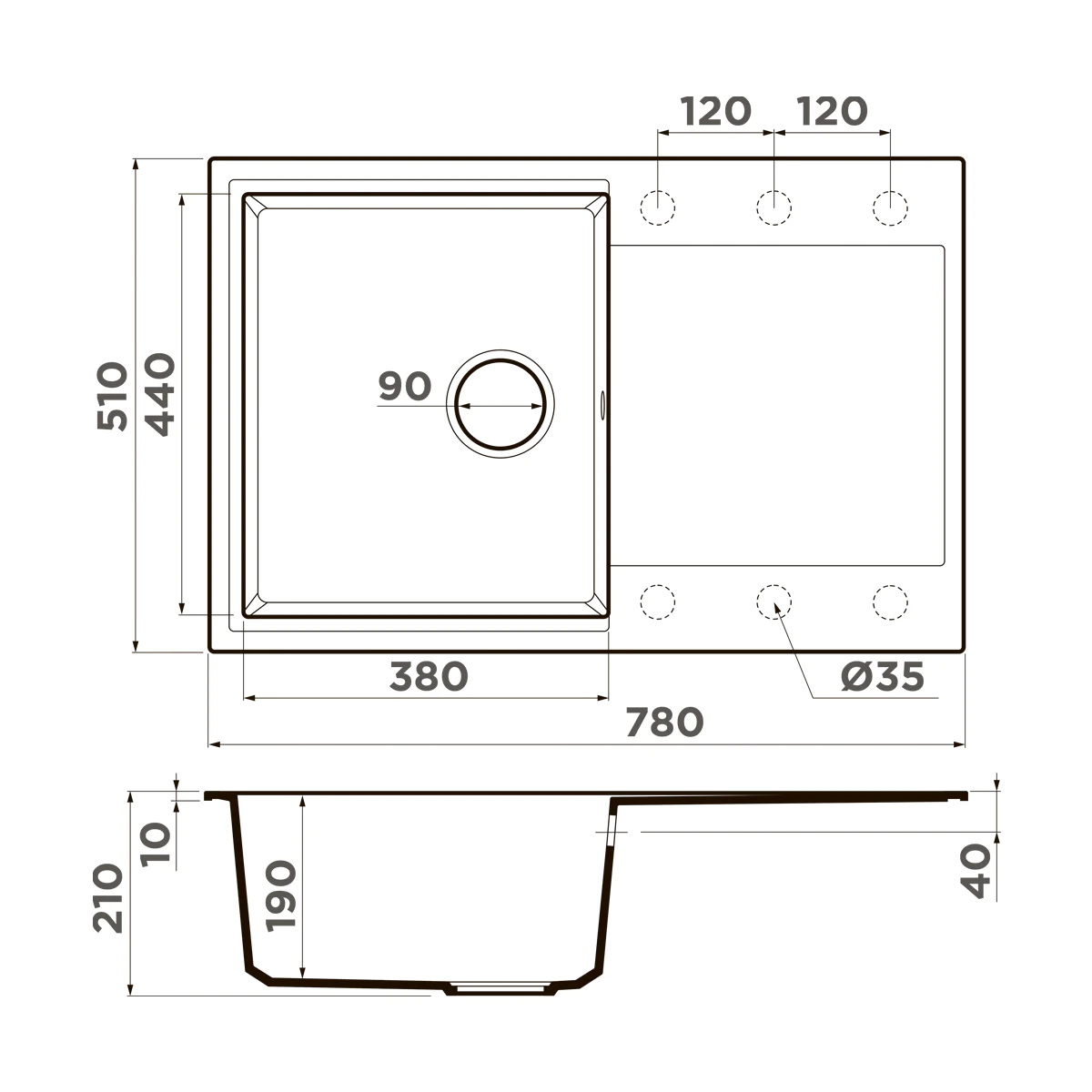 Мойка для кухни Omoikiri Daisen 78 — bl