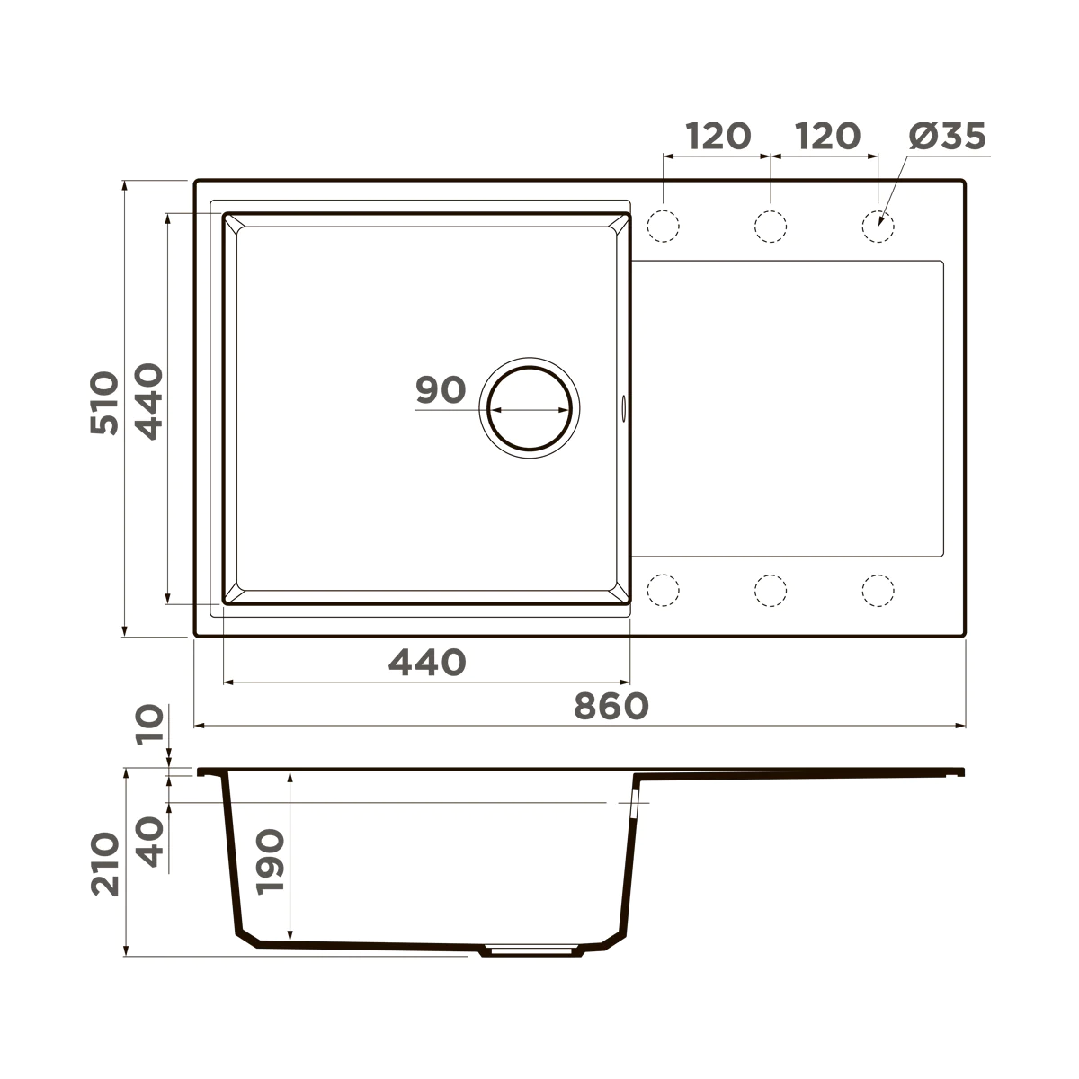 Мойка для кухни Omoikiri Daisen 86 — sa