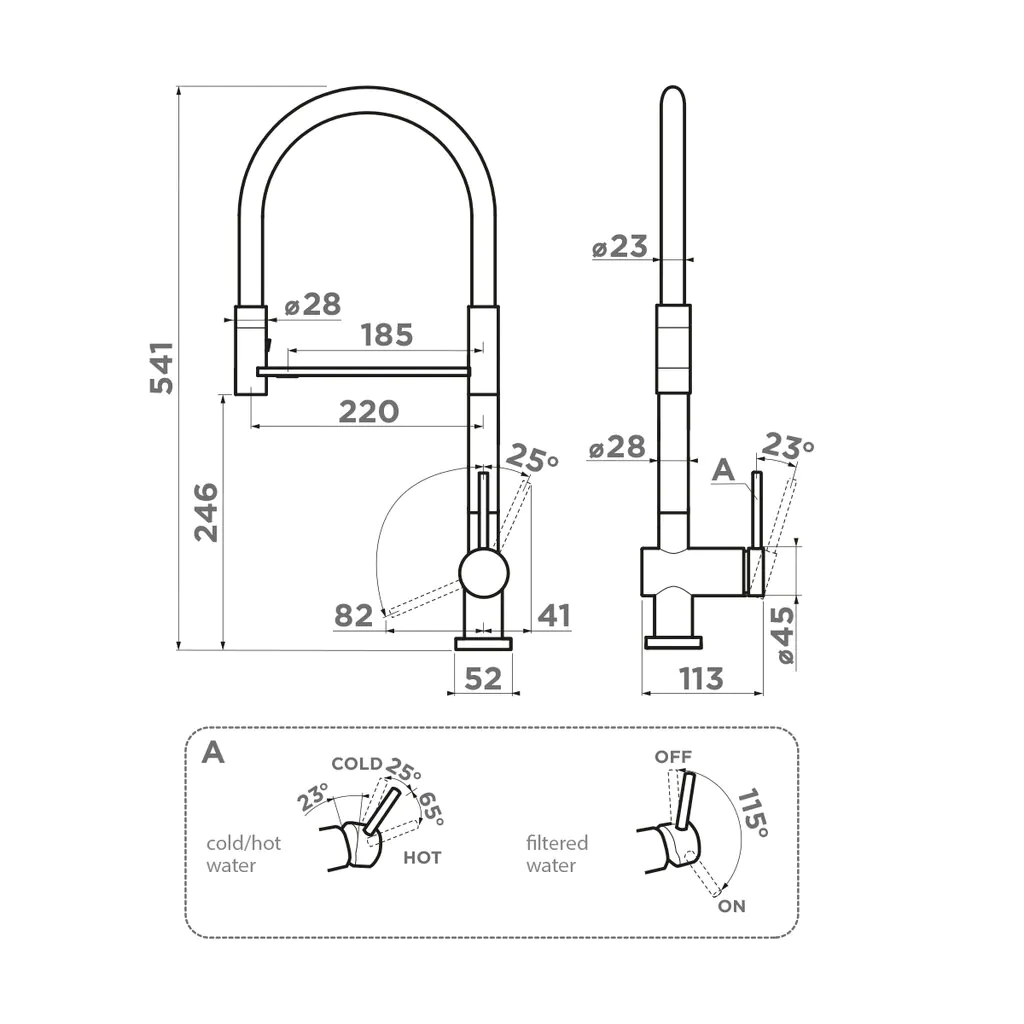 Смеситель для кухни Omoikiri Kanto 2 Plus-SB — нерж. сталь
