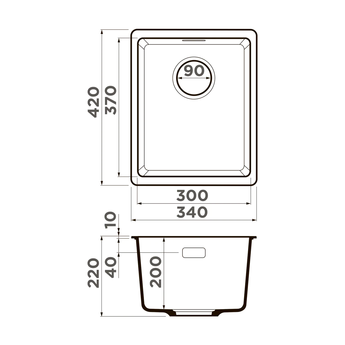 Мойка для кухни Omoikiri Kata 34-U — bl