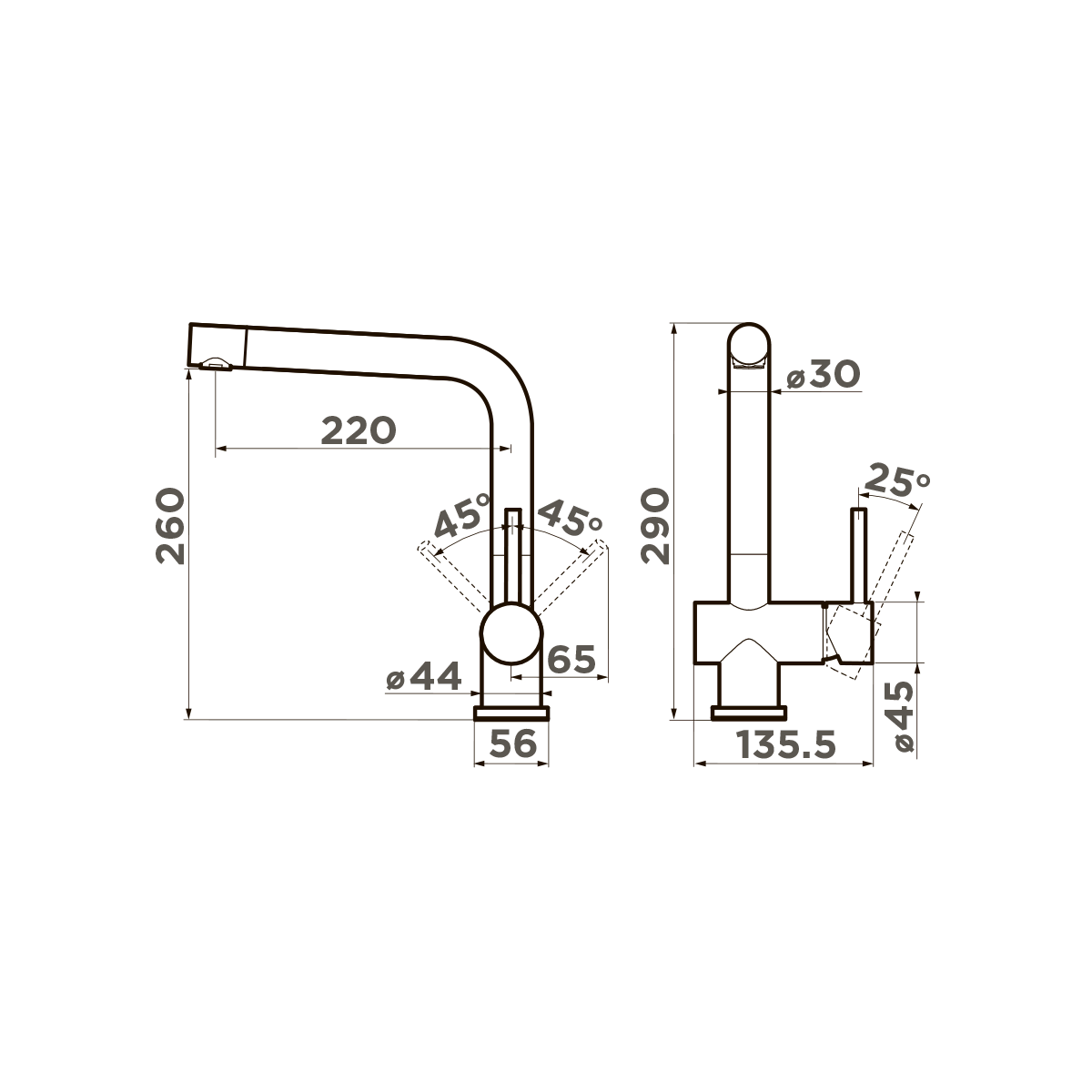 Смеситель для кухни Omoikiri Koriyama — нерж. сталь
