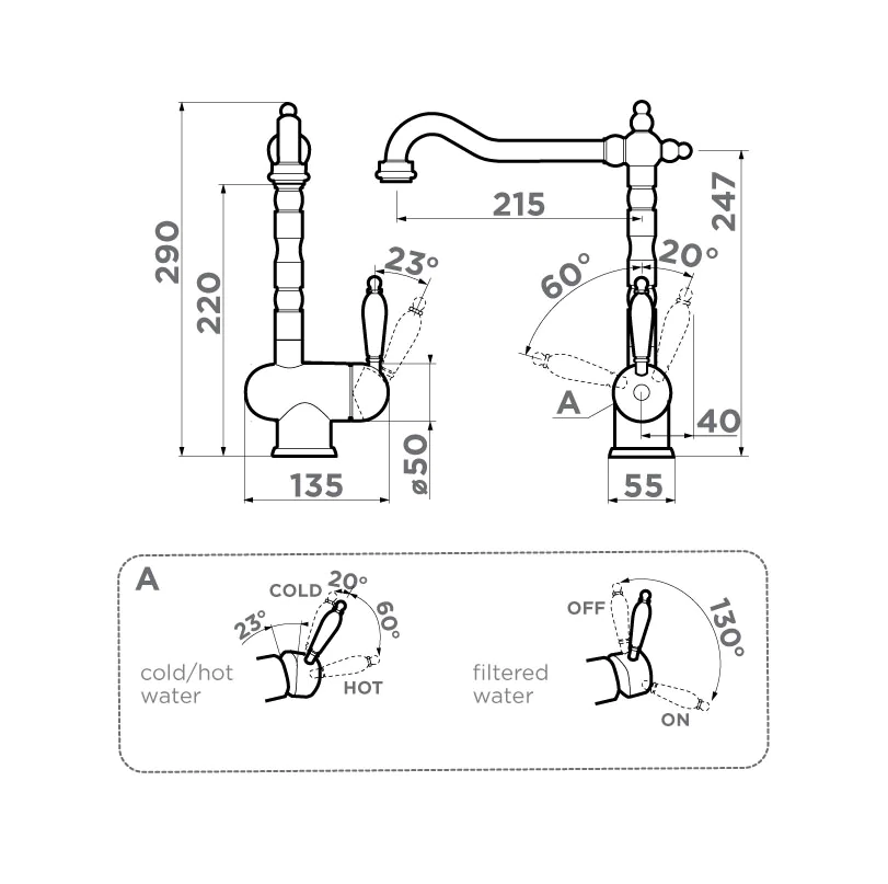 Смеситель для кухни Omoikiri Kyoto 2 Plus — g