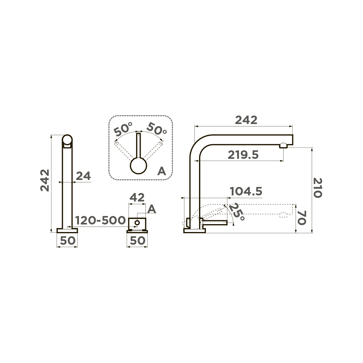 Смеситель для кухни Omoikiri Nara — нерж. сталь