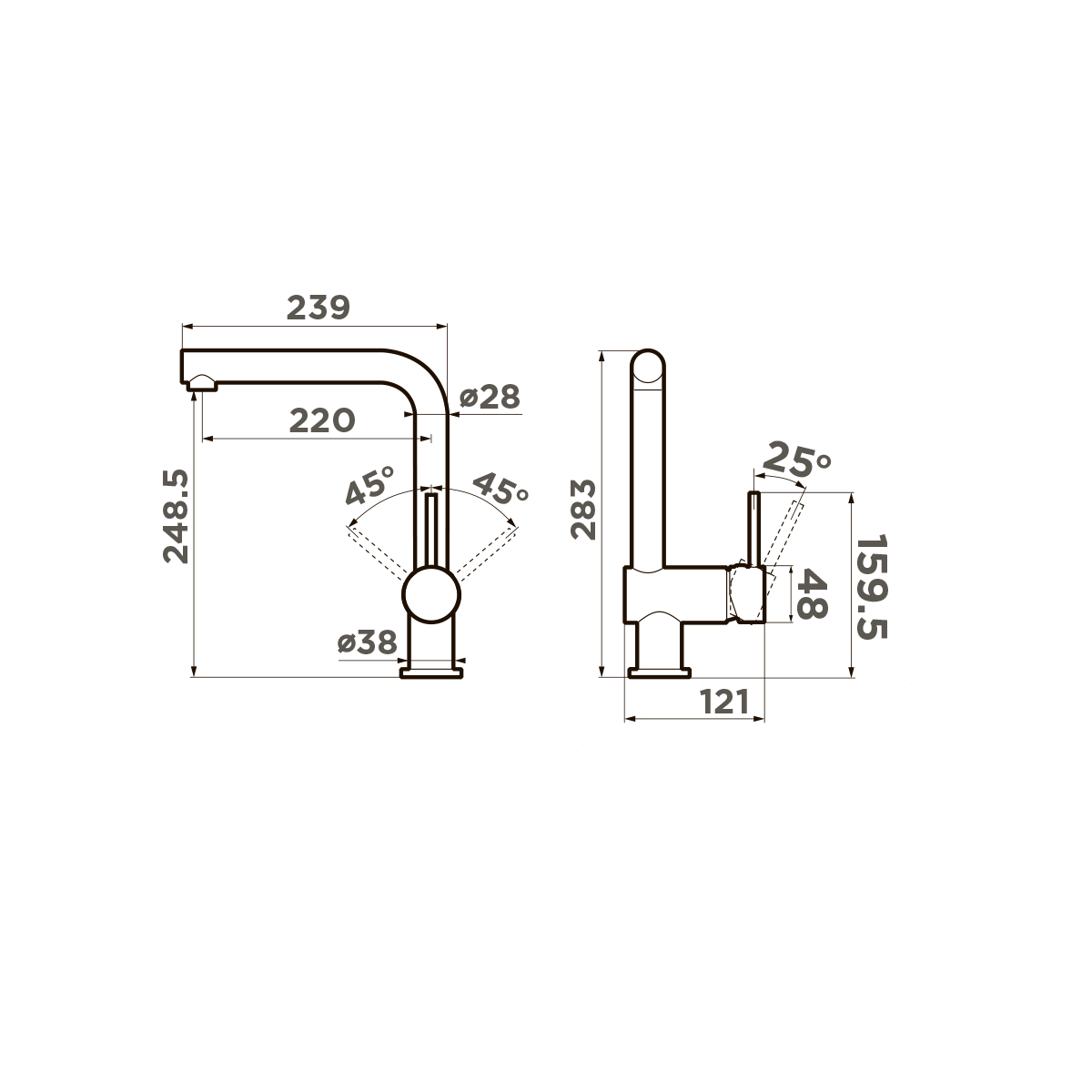 Смеситель для кухни Omoikiri Tanigawa — c