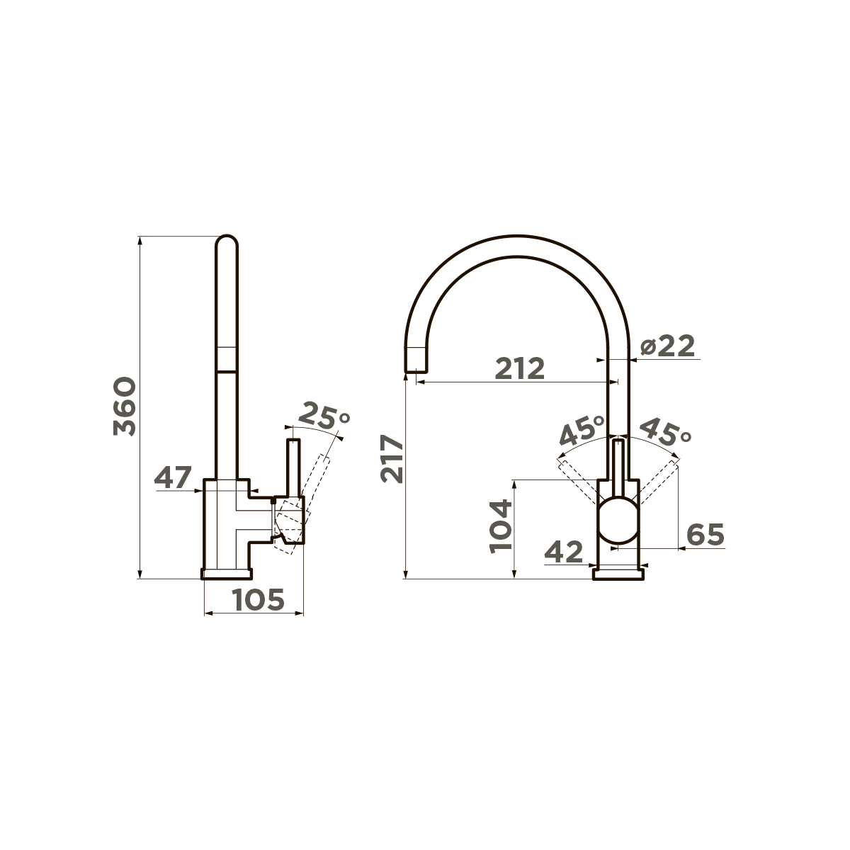 Смеситель для кухни Omoikiri Wakayama — gm