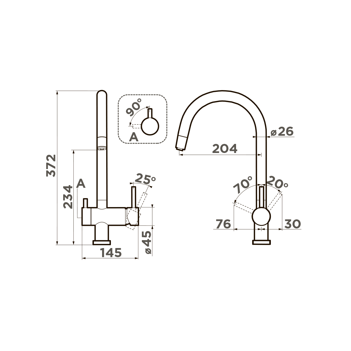 Смеситель для кухни Omoikiri Yamada — нерж. сталь