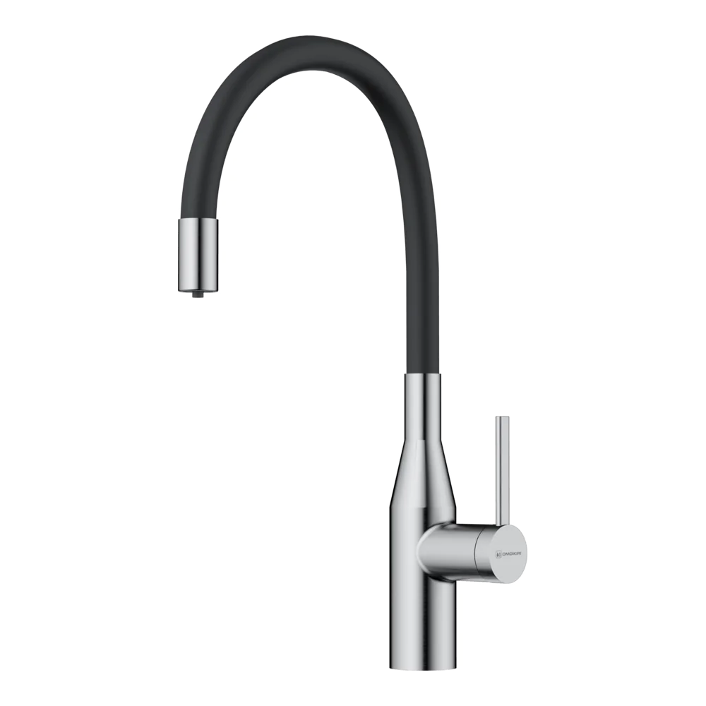 Гибкий смеситель с фильтром для кухни omoikiri yatomi-2-plus-bn-bl нержавеющая сталь, чёрный 4994344