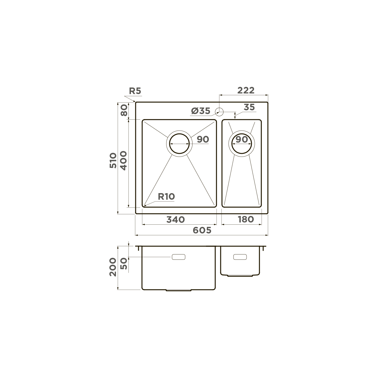 Мойка для кухни Omoikiri Akisame 60-2-L — in
