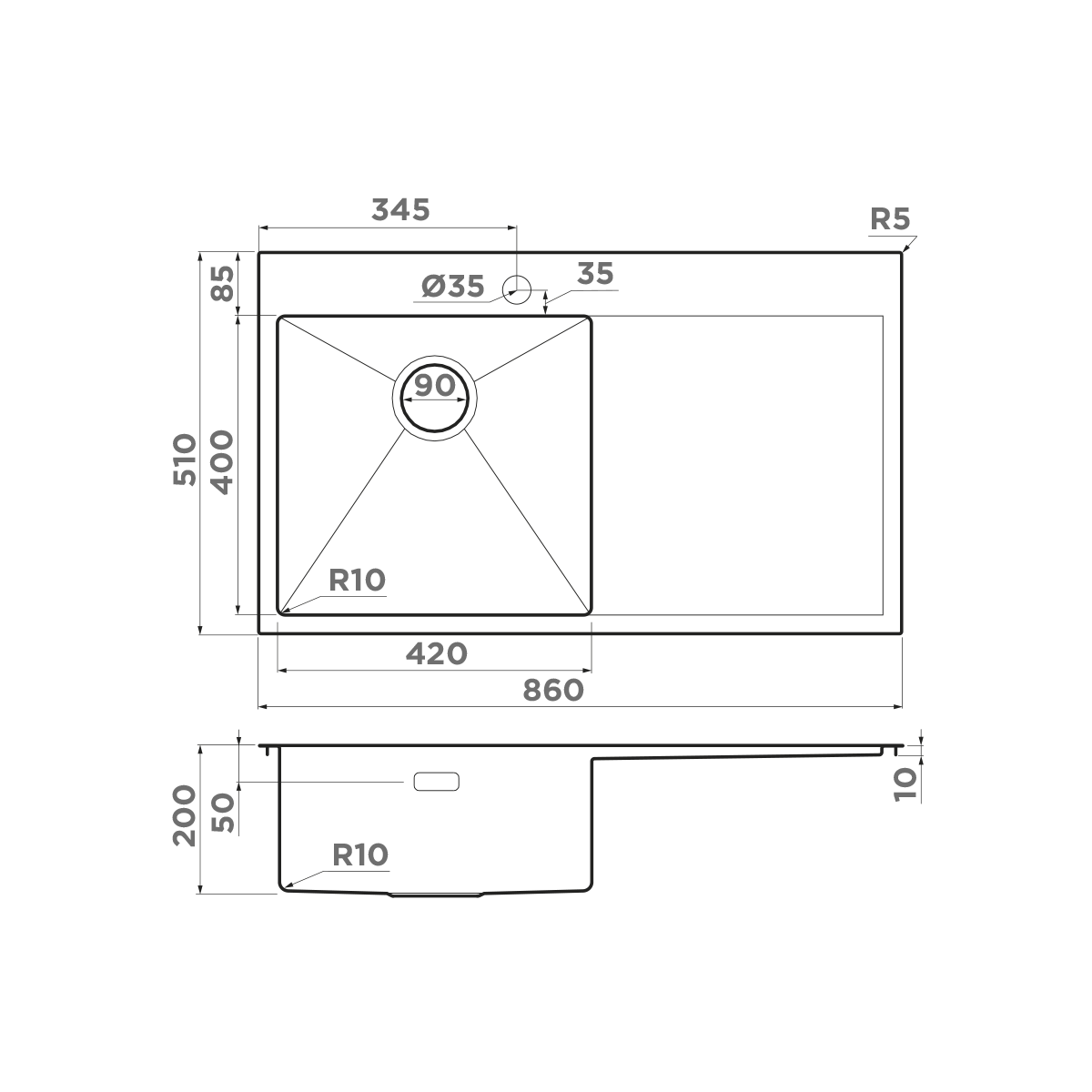 Мойка для кухни Omoikiri Akisame 86-L — in