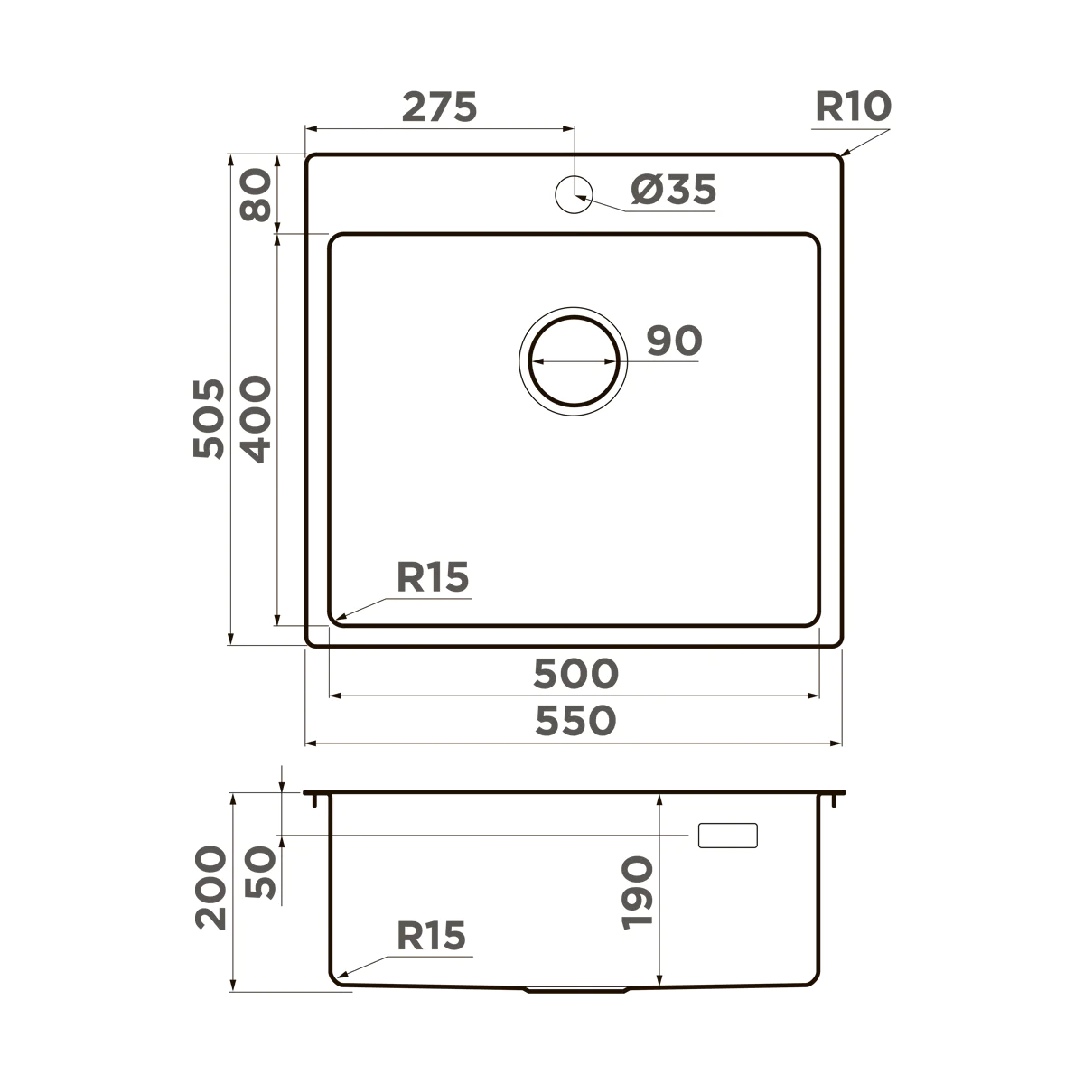 Мойка для кухни Omoikiri Amadare 55 — in