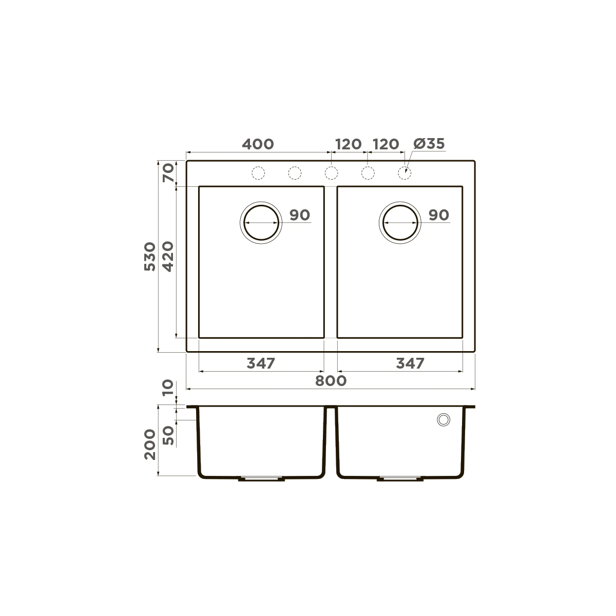 Мойка для кухни Omoikiri Bosen 80-2 — sa