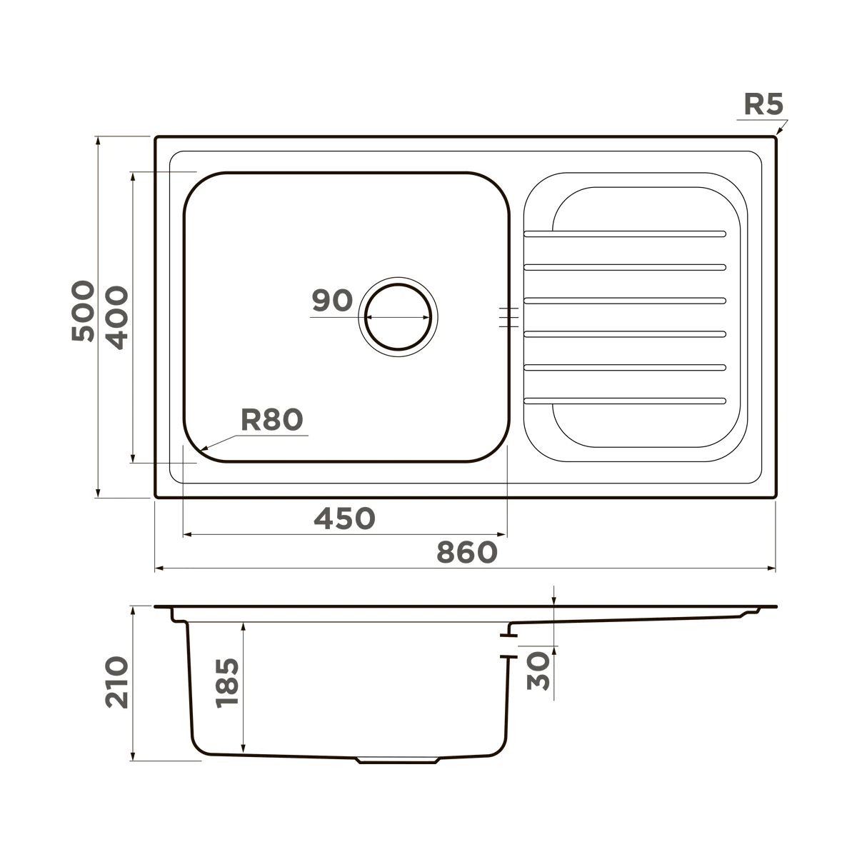 Мойка для кухни Omoikiri Haruna 86 — in