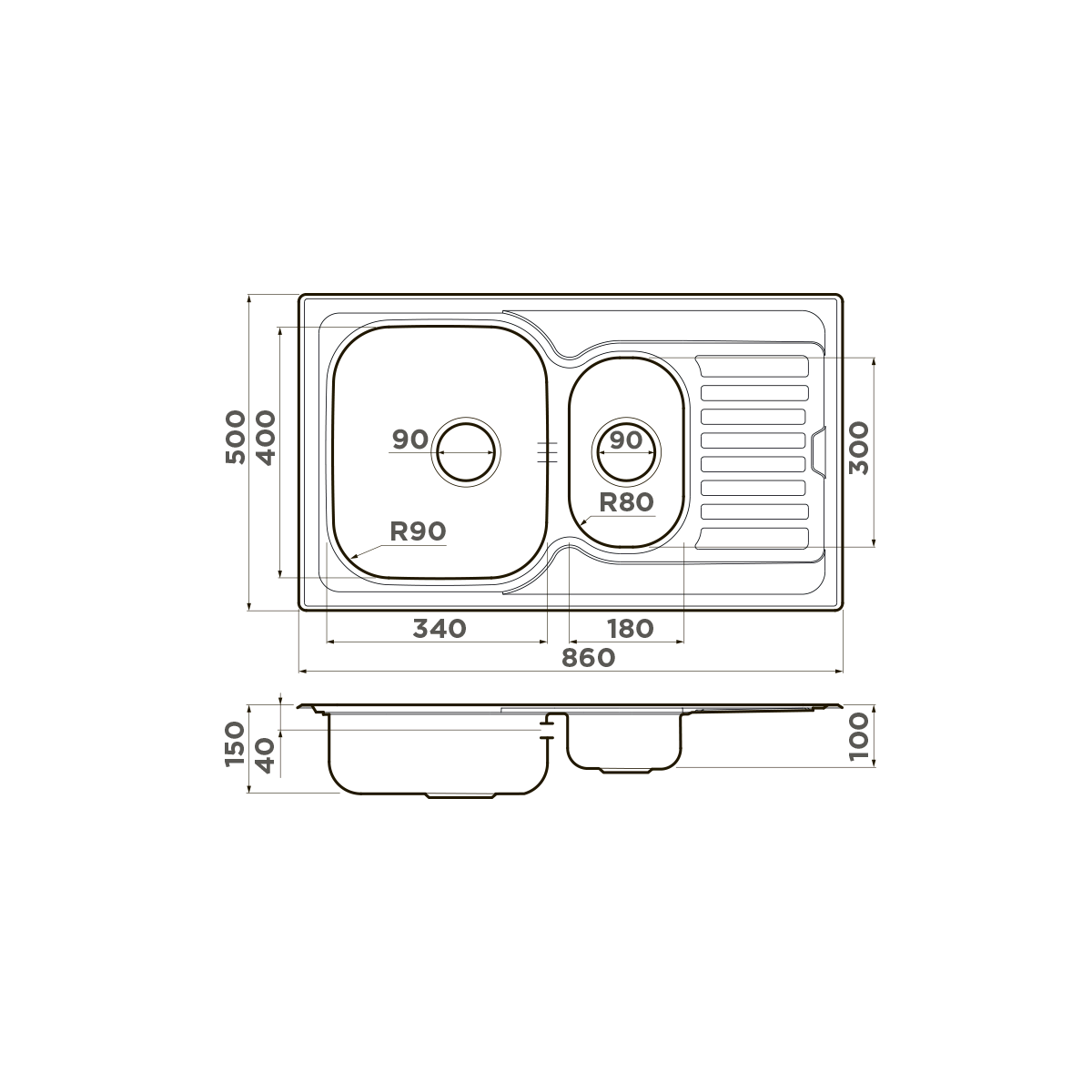 Мойка для кухни Omoikiri Kashiogawa 86-2 — in