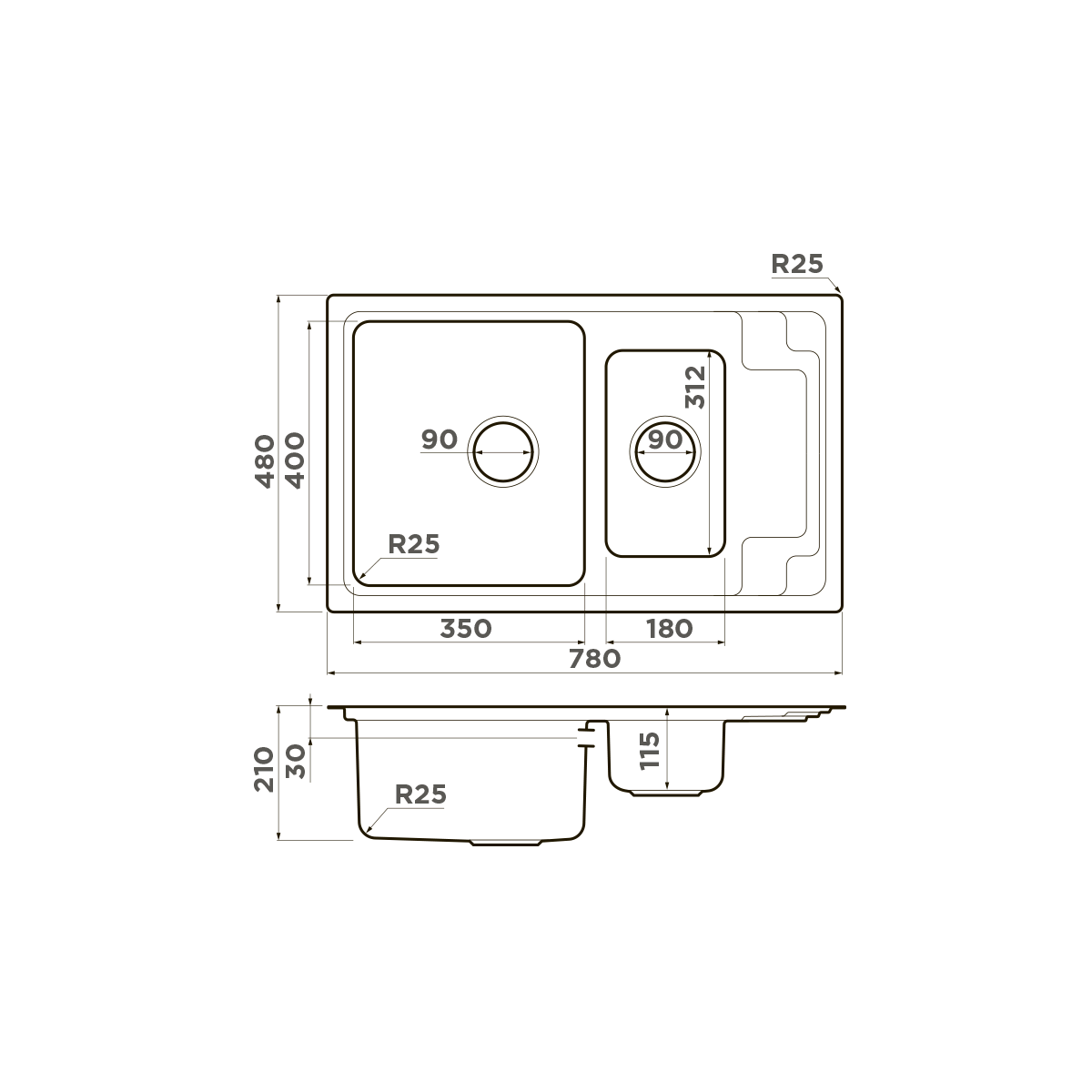 Мойка для кухни Omoikiri Mizu 78-2 — in