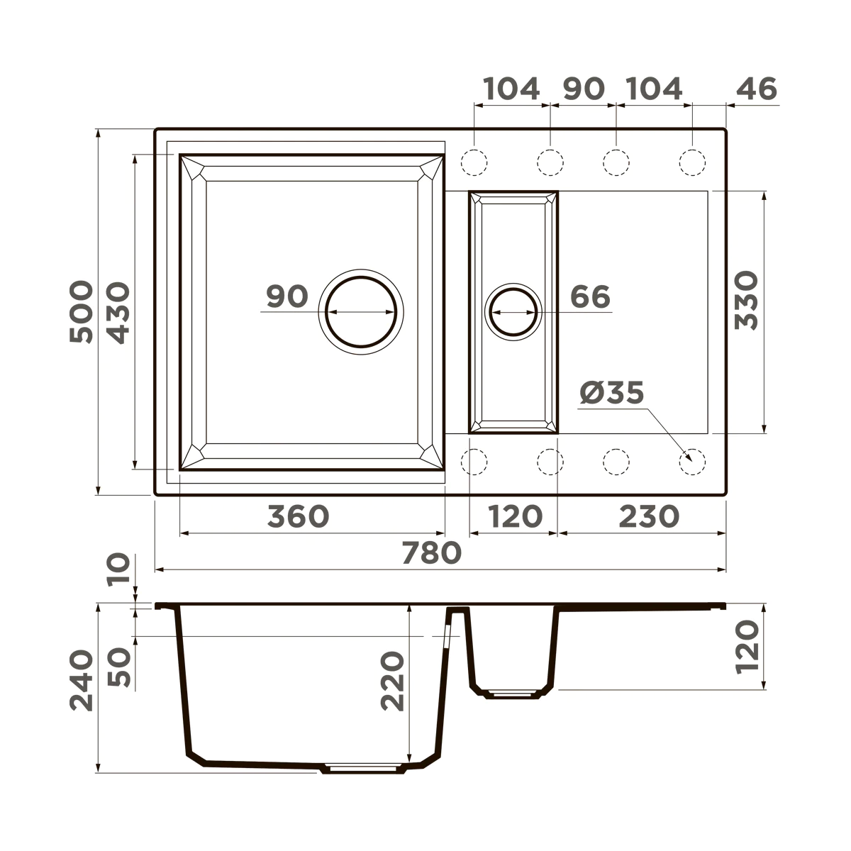 Мойка для кухни Omoikiri Sakaime 78-2 — be