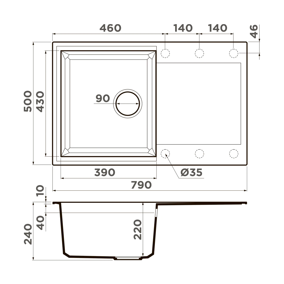 Мойка для кухни Omoikiri Sakaime 79 — wh