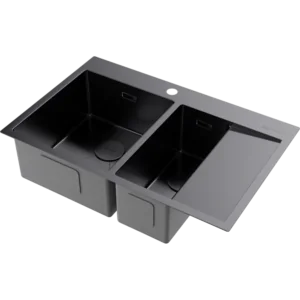 Мойка для кухни Omoikiri Akisame 78-2-L - вороненая сталь