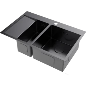 Мойка для кухни Omoikiri Akisame 78-2-R - вороненая сталь