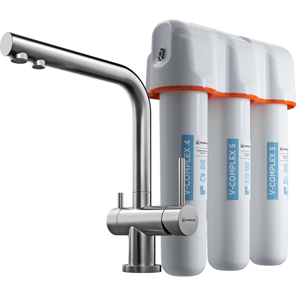 Комплект Omoikiri Nagano + Pure drop Lite — нерж. сталь