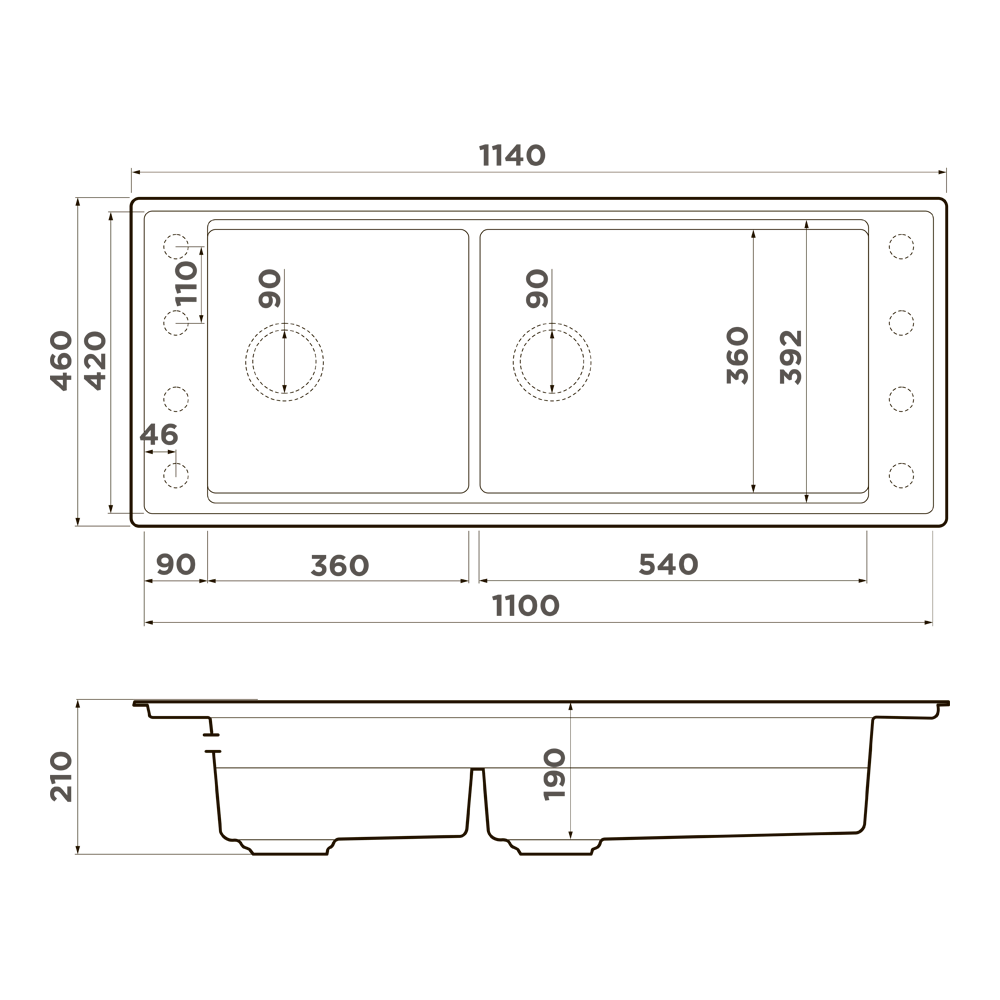 Мойка для кухни Omoikiri Sintesi Pro 114-2-U/I — gb