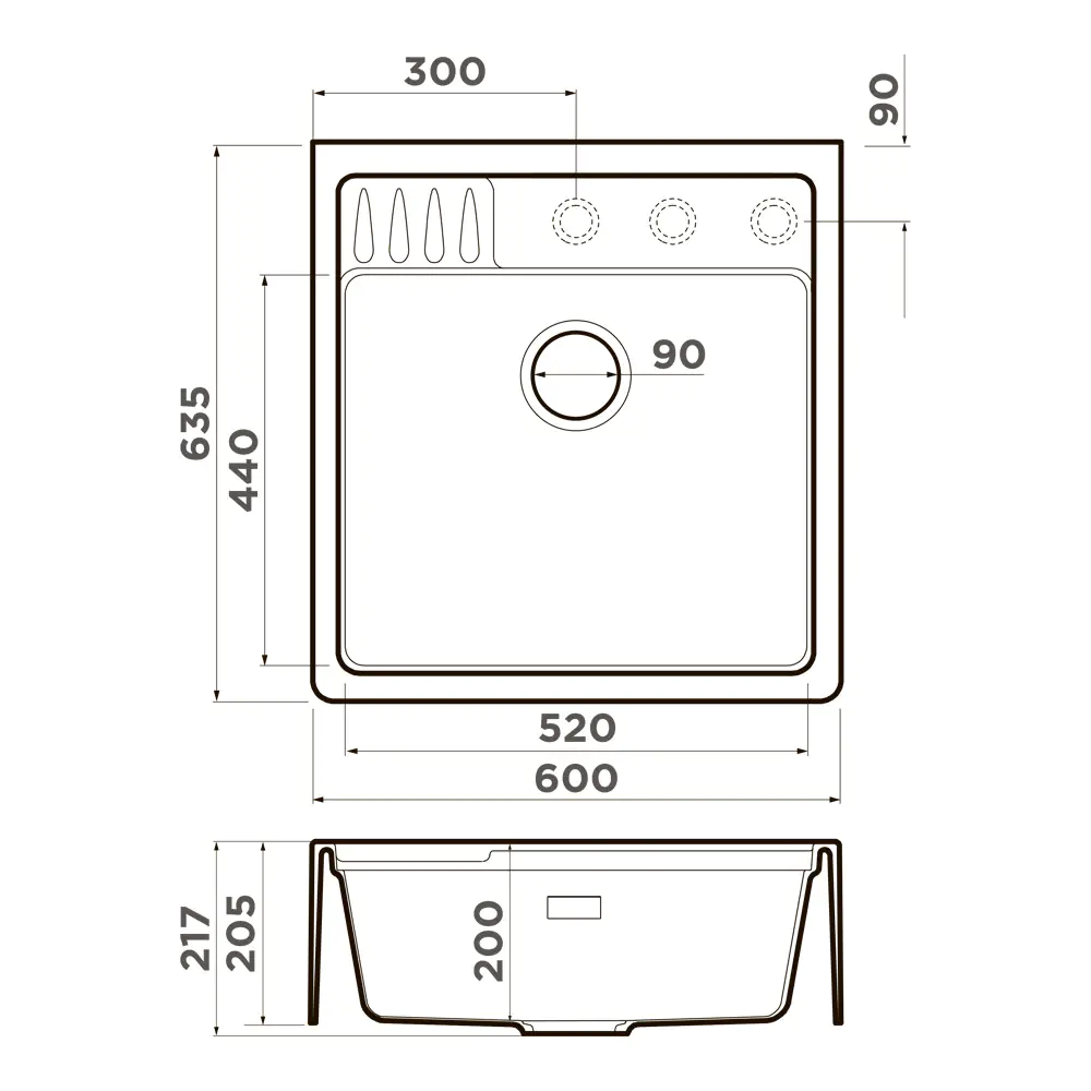 Мойка для кухни Omoikiri  Kinokawa 60 — gb