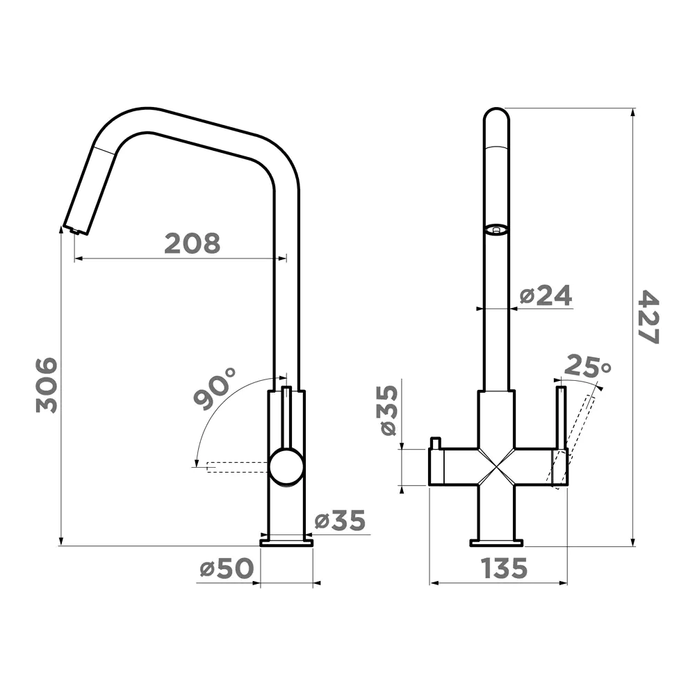 Смеситель для кухни Miyako — gm