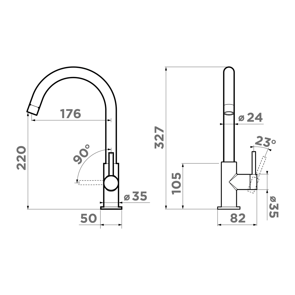 Смеситель для кухни Shinagawa Slim — lg